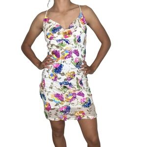Lucy In The Sky Sequin Floral Fairy Bodycon Slip‎ Dress Medium Y2k Club Party